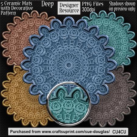 Designer Resource -ceramic Mats with Decorative Pattern-deep