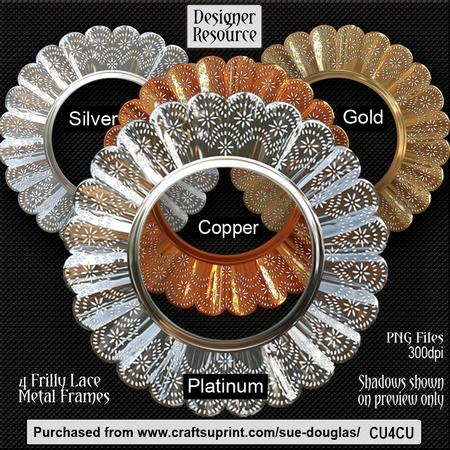 Designer Resource - Frilly Lace Metal Frames