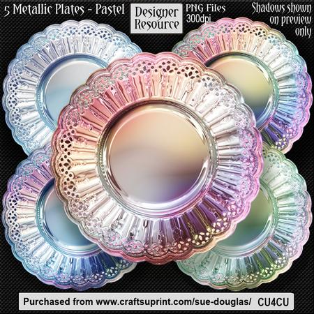 Designer Resource - Metallic Plates - Pastel Colours