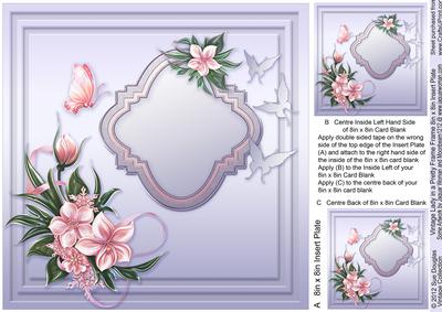 Vintage Lady in a Pretty Frame - 8in x 8in Insert Plate