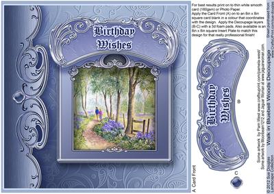 Walk in Bluebell Woods Decoupage - 8in x 8in Decoupage