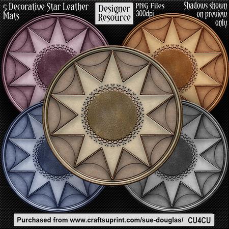 Designer Resource - Decorative Star Leather Mats