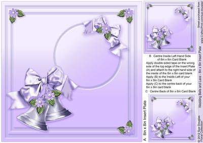 Wedding Bells and Lace - 8in x 8in Insert Plate