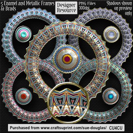Designer Resource - Enamel and Metallic Frames and Brads