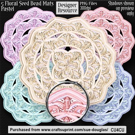Designer Resource - Floral Seed Bead Mats - Pastel