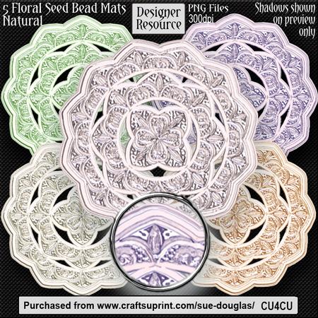 Designer Resource - Floral Seed Bead Mats - Natural