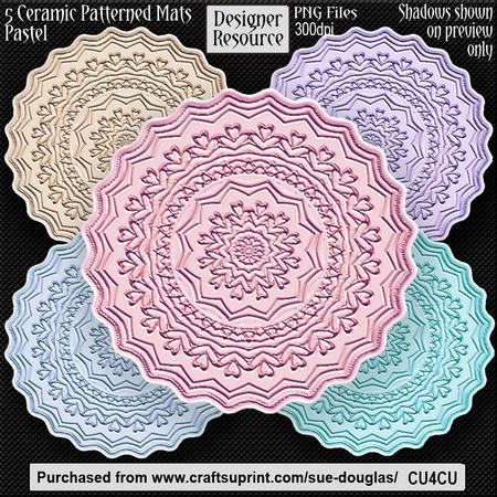 Designer Resource - Ceramic Patterned Mats - Pastel