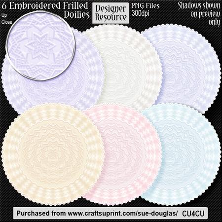 Designer Resource - Embroidered Frilled Doilies