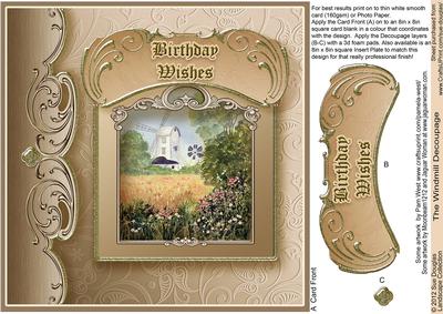 The Windmill Decoupage - 8in x 8in Decoupage