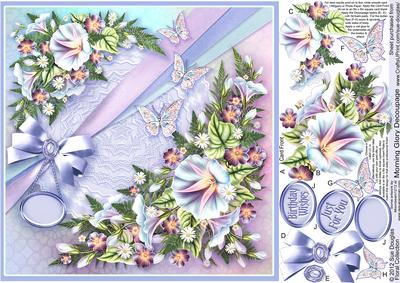 Morning Glory - 8in x 8in Decoupage