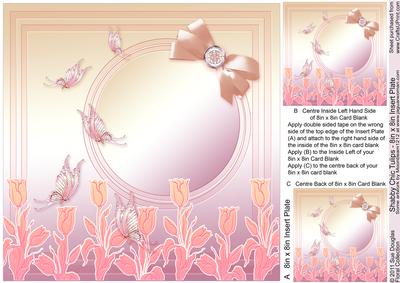 Shabby Chic Tulips - 8in x 8in Insert Plate
