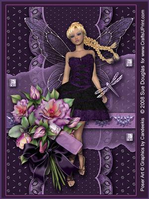 Shirley Faerie Purple 6 Page Kit, Including Decoupage Step by Step