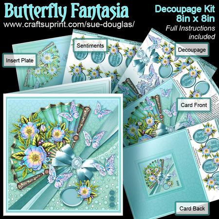 Butterfly Fantasia 8in x 8in Decoupage Kit