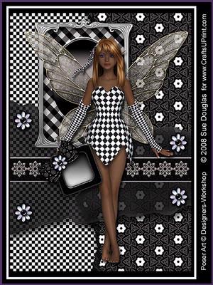Rachael Faerie Black & White 6 Page Kit, Including Decoupage Step by Step