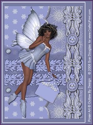Maria Faerie Blue 6 Page Kit, Including Decoupage Step by Step