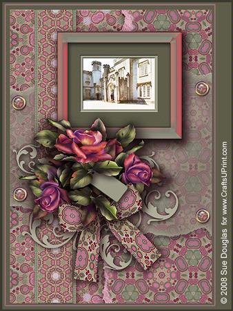 Leighton Hall Pink Landscape Kit 6 Pages, Including Decoupage Step by Step