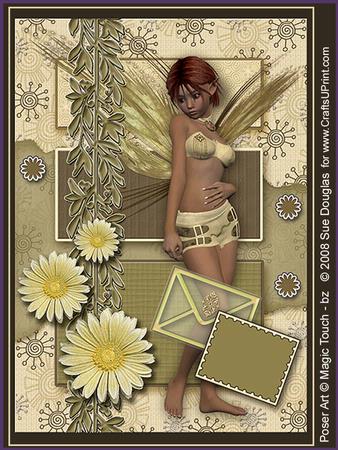 Carrie Faerie Pale Yellow Kit 6 Pages, Including Decoupage Step by Step