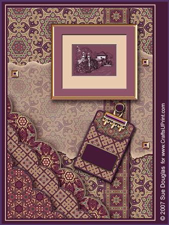 Packwood House Burgundy Landscape 6 Pages Kit, Including Decoupage Step by Step