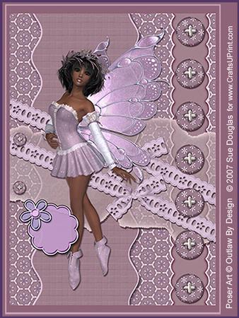 Lucy Faerie Lilac Kit 6 Pages, Including Decoupage Step by Step
