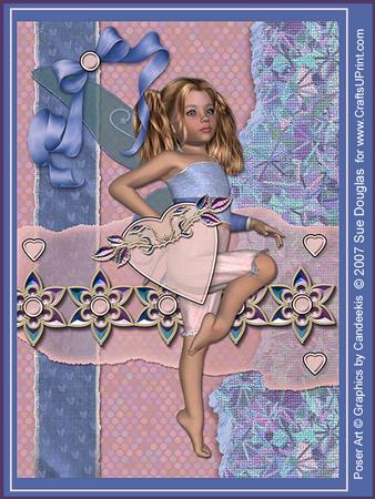 Tiny Tina Faerie Pink and Blue Kit, 6 Pages, Including Decoupage Step by Step