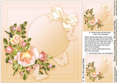 Roses on a Lemon Doily - 8in x 8in Insert Plate