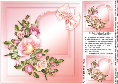 Roses with a Polka Dot Arch - 8in x 8in Insert Plate