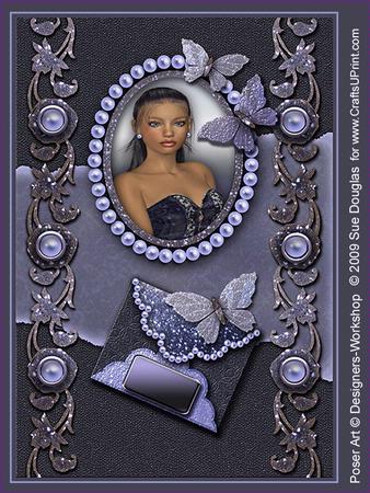 Marina Cameo Blue Kit 6 Pages, Including Decoupage Step by Step