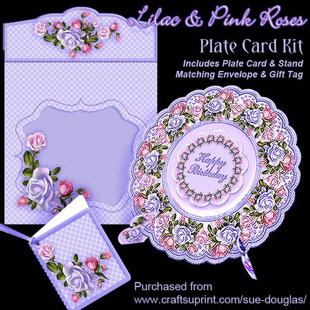 Plate Card Kit - Lilac and Pink Roses