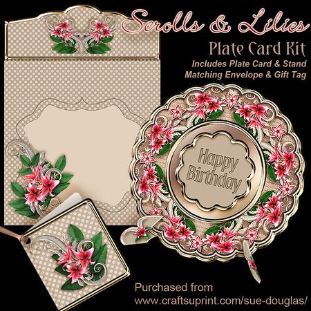 Plate Card Kit - Scrolls and Lilies