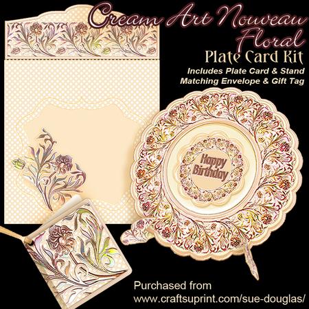 Plate Card Kit - Cream Art Nouveau Floral