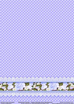 Sentiment Panels Happy Birthday Matching Blue Background