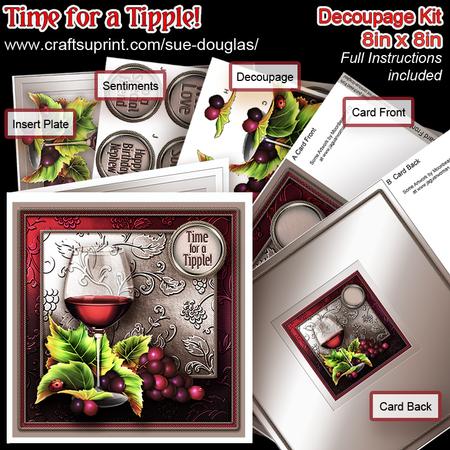Time for a Tipple! 8in x 8in Decoupage Kit