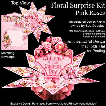 Floral Surprise Card Kit Pink Roses