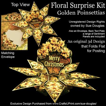 Floral Surprise Card Kit Golden Poinsettias