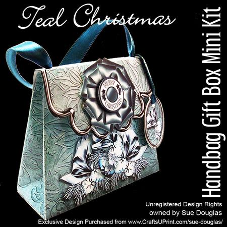 Handbag Gift Box Teal Christmas