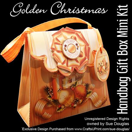 Handbag Gift Box Golden Christmas