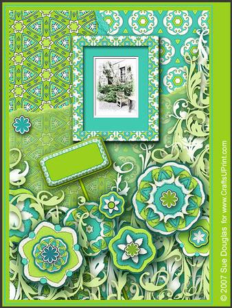 Dalemain Hall Lime Landscape Kit, 6 Pages, Including Decoupage Step by Step