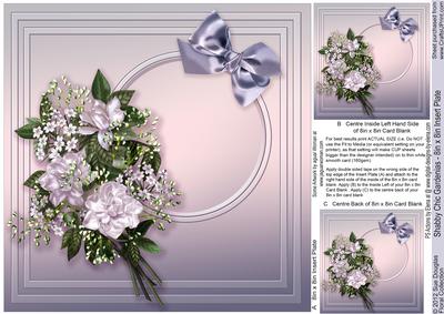 Shabby Chic Gardenias Matching 8in x 8in Insert Plate