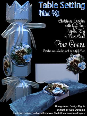 Table Setting Christmas Pine Cones Mini Kit