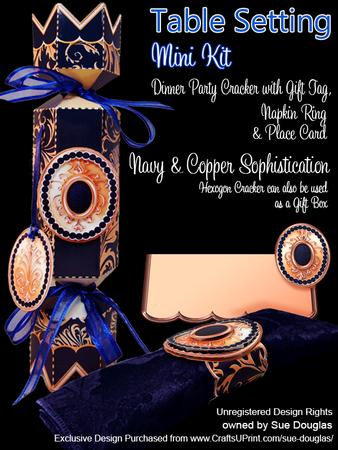 Table Setting Dinner Party Navy & Copper Sophistication Mini