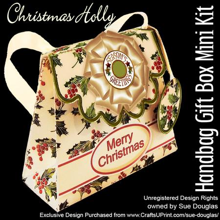 Handbag Gift Box Christmas Holly