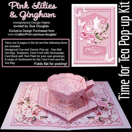 Time for Tea Pop-up Kit - Pink Lilies and Gingham