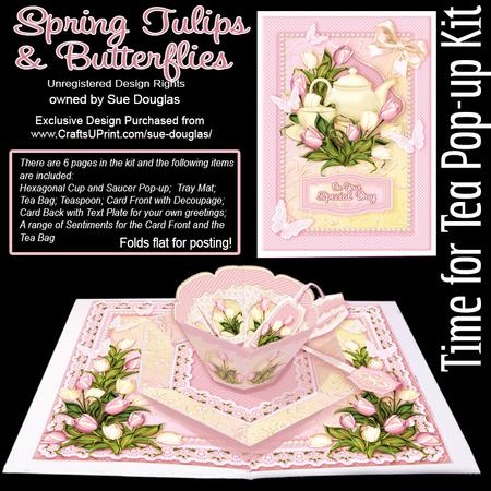 Time for Tea Pop-up Kit - Spring Tulips and Butterflies