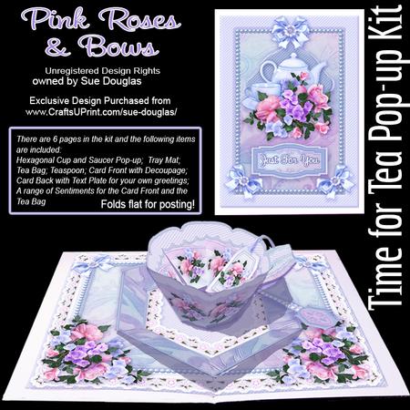 Time for Tea Pop-up Kit - Pink Roses and Bows