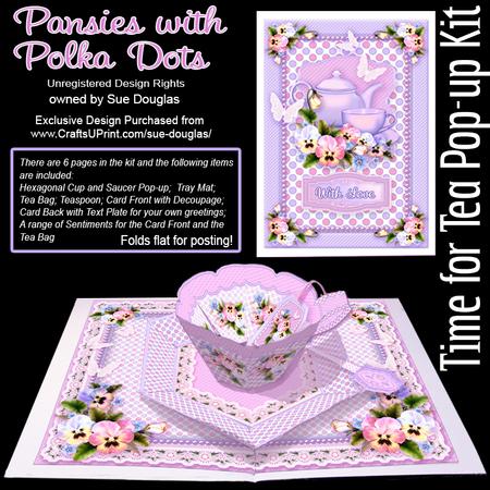 Time for Tea Pop-up Kit - Pansies with Polka Dots