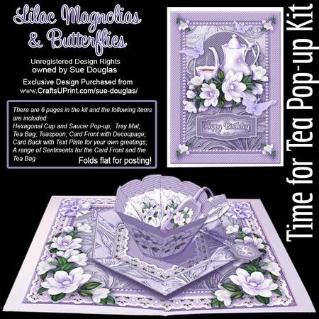 Time for Tea Pop-up Kit - Lilac Magnolias and Butterflies