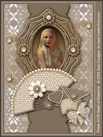 Heidi Cameo Taupe Kit, 6 Pages, Including Decoupage Step by Step