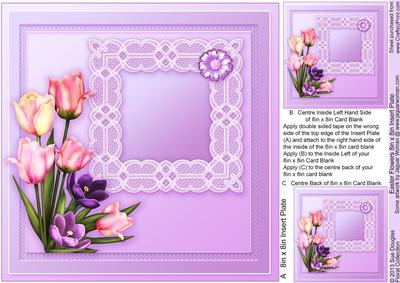 Easter Flowers Matching 8in x 8in Insert Plate