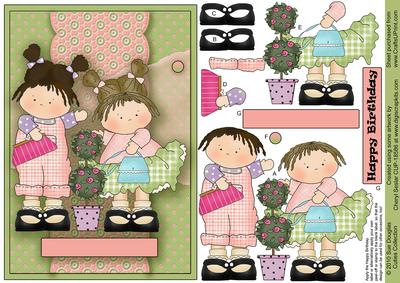 Boutique Pals Green Cutie Sheet, Decoupage Step by Step