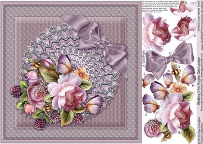 Shabby Chic English Roses 8in x 8in Decoupage